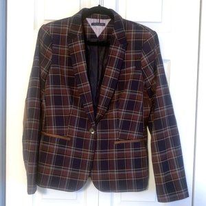 Tommy Hilfiger Patched Plaid Blazer